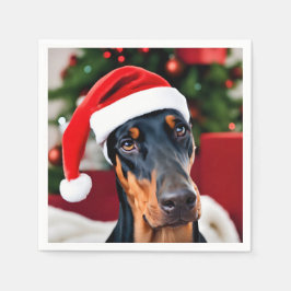 Servilleta De Papel Navidades Doberman