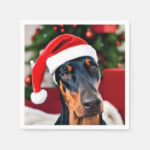 Servilleta De Papel Navidades Doberman