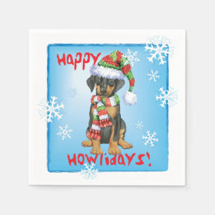 Servilleta De Papel Navidades Doberman Pinscher