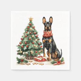 Servilleta De Papel Navidades Dobermann Dogs