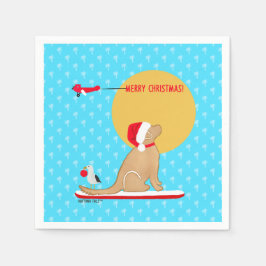 Servilleta De Papel Navidades dorados de Beach Days Aqua Napkins