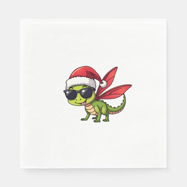 Servilleta De Papel Navidades Dragonfly Santa Hat Divertidos niños de  (Anverso)