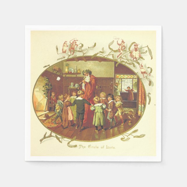 Servilleta De Papel Navidades El círculo del amor (Anverso)