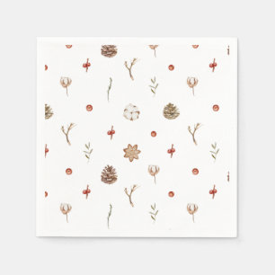 Servilleta De Papel Navidades elegantes de algodón y pinecone