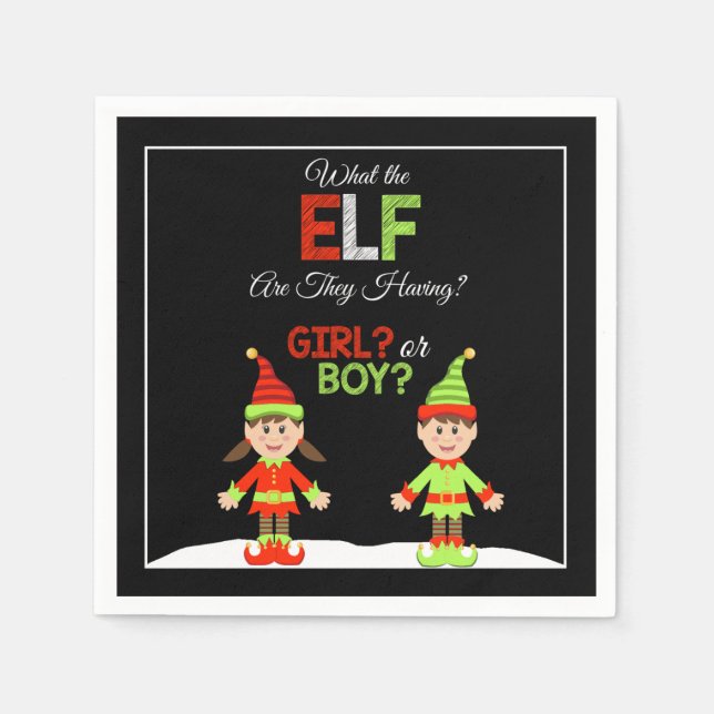 Servilleta De Papel Navidades Elf Gender Revelan Napkins (Anverso)