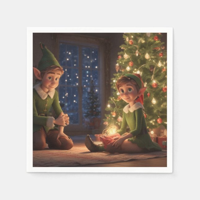 Servilleta De Papel Navidades Elves (Anverso)