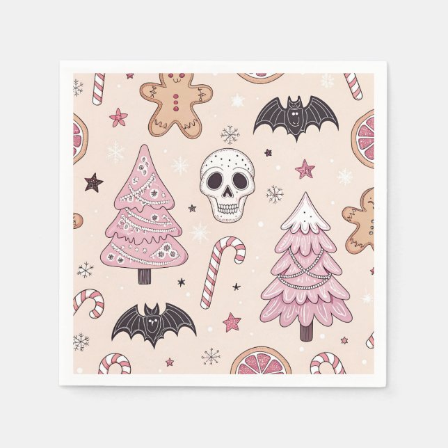 Servilleta De Papel Navidades emo del gótico Pastel (Anverso)