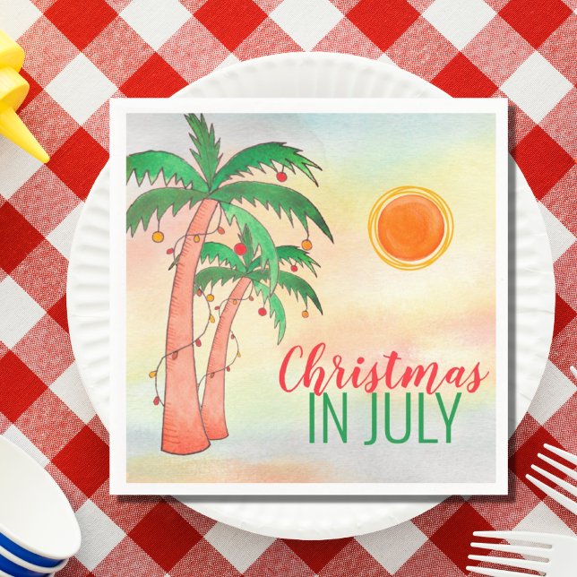 Servilleta De Papel Navidades en julio BBQ Fiesta Palm Trees Napkins (Subido por el creador)