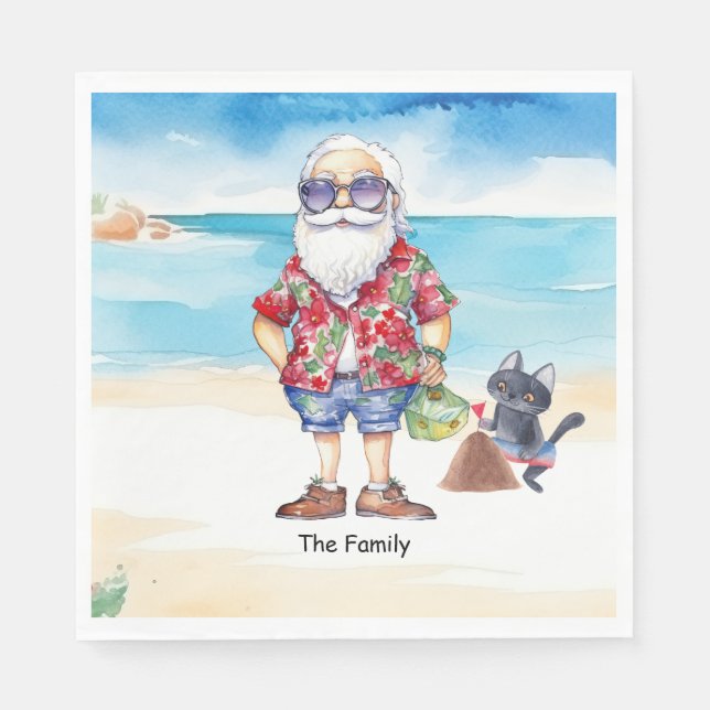 Servilleta De Papel Navidades en julio con SANTA CLAUS (Anverso)