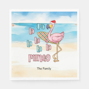Servilleta De Papel Navidades en julio con SANTA CLAUS Flamingo