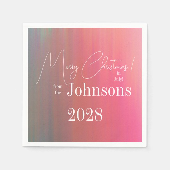 Servilleta De Papel Navidades en julio Fiesta familiar (Anverso)