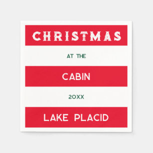 Servilleta De Papel Navidades En La Cabina Red Nautical Stripe Lake