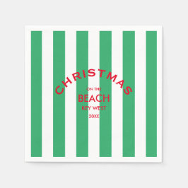 Servilleta De Papel Navidades En La Playa Personalizado Huelga Verde D