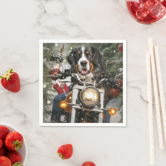 Servilleta De Papel Navidades en motocicleta del Gran Suizo Montañismo (In situ)