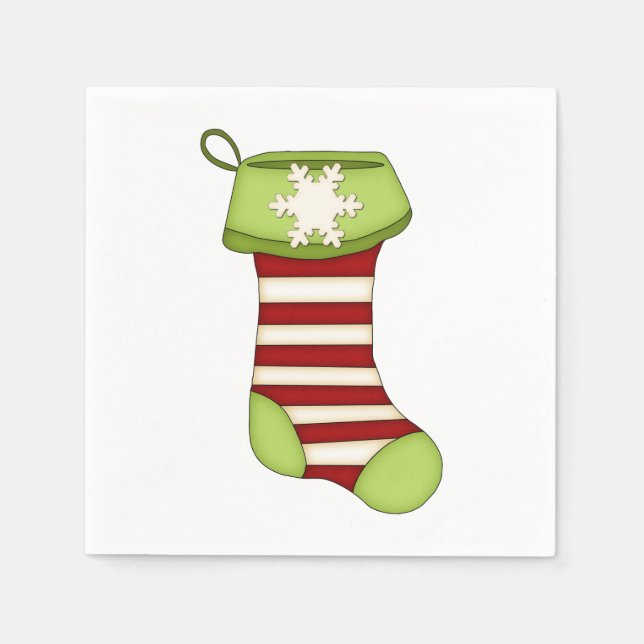 Servilleta De Papel Navidades en rojo y verde (Anverso)