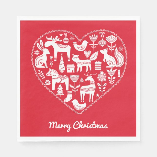 Servilleta De Papel Navidades escandinavos pañales de papel (Anverso)