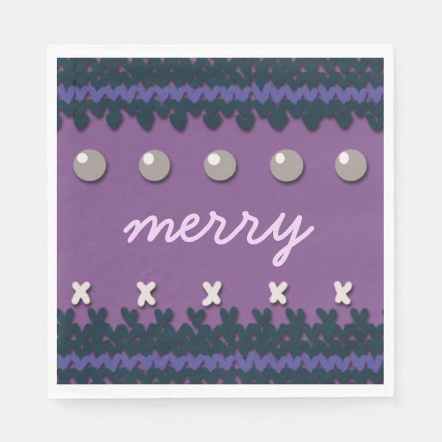 Servilleta De Papel Navidades estacionales Decoración de punto con tex (Anverso)