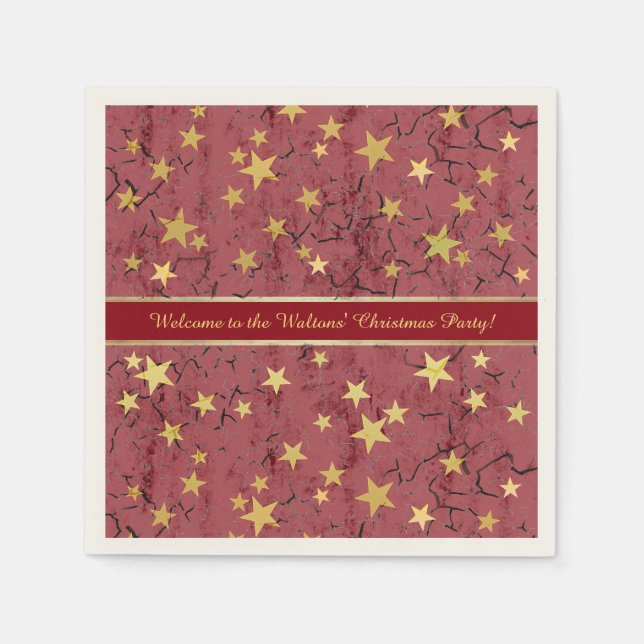 Servilleta De Papel Navidades Estrellas ⭐ personalizable de texto (Anverso)