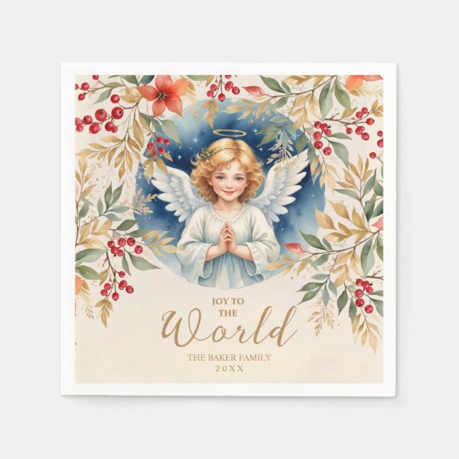 Servilleta De Papel Navidades Exquisitos clásicos Angel Xmas victorian (Anverso)