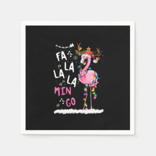 Servilleta De Papel Navidades - Fa-La-Mingo Flamingo Con Navidades