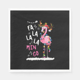 Servilleta De Papel Navidades - Fa-La-Mingo Flamingo Con Navidades