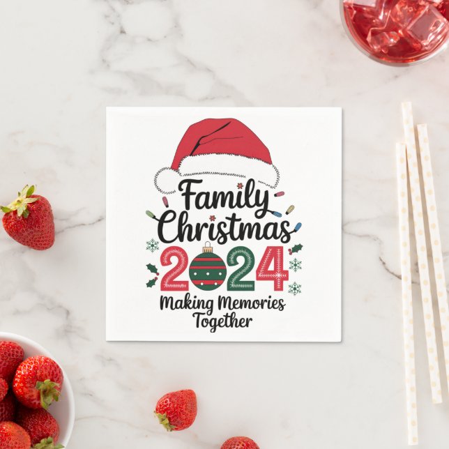 Servilleta De Papel Navidades familiares 2024 Reuniendo Recuerdos (In situ)