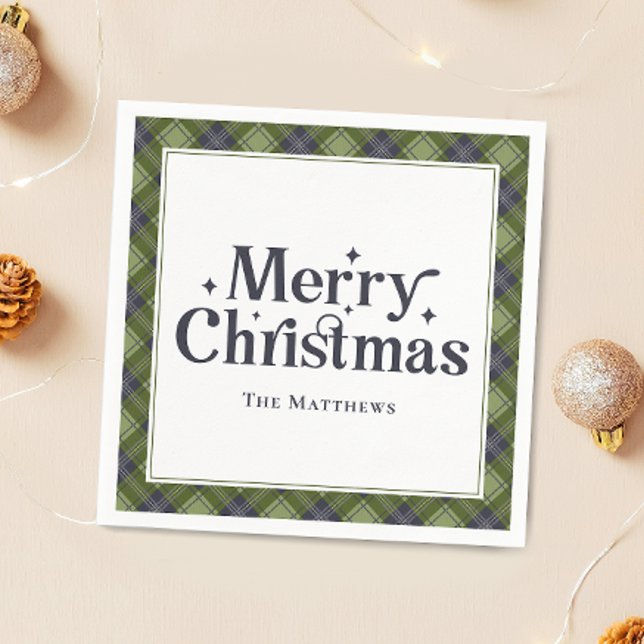 Servilleta De Papel Navidades familiares Fiesta Classic Plaid Retro (Subido por el creador)