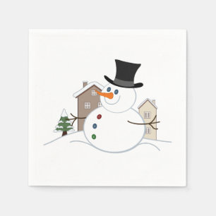 Servilleta De Papel Navidades felices Ilustracion Snowman