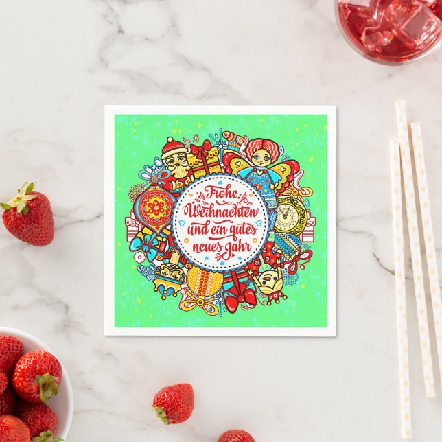 Servilleta De Papel Navidades felices y feliz año nuevo en Alemania (In situ)