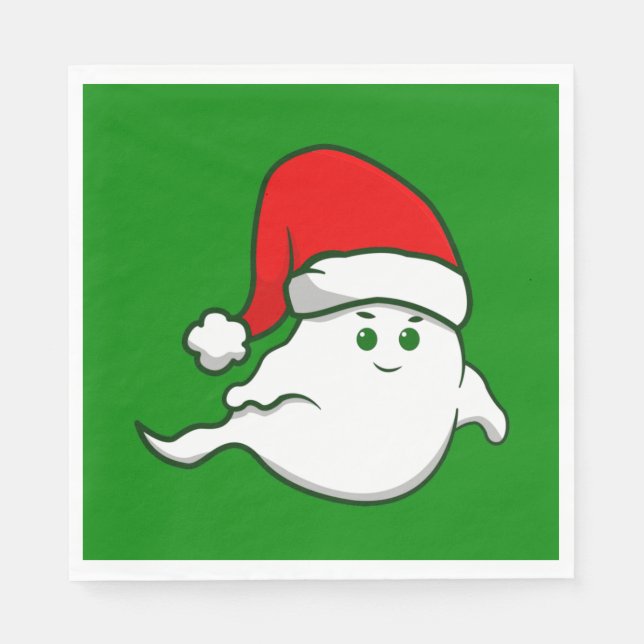 Servilleta De Papel navidades feos fantasma espeluznante verde (Anverso)