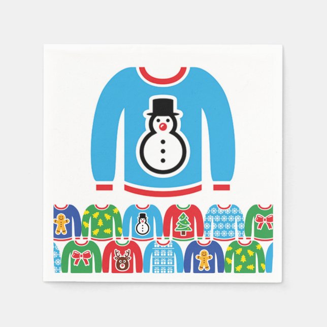 Servilleta De Papel Navidades feos Fiestas sudaderas navidad Snowman (Anverso)