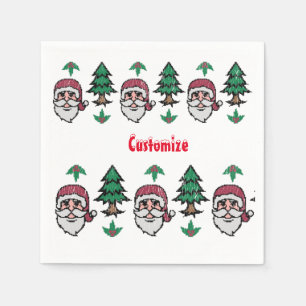 Servilleta De Papel Navidades feos Santa Thunder_Cove al estilo suéter