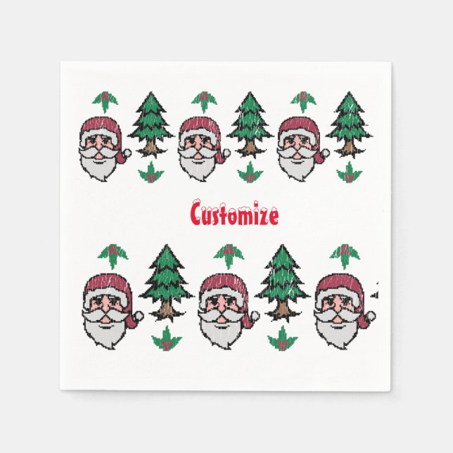 Servilleta De Papel Navidades feos Santa Thunder_Cove al estilo suéter (Anverso)
