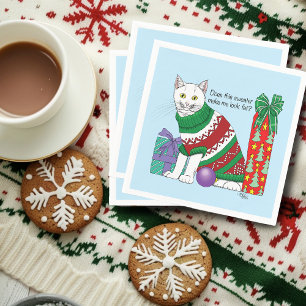 Servilleta De Papel Navidades feos sudan un gato gracioso