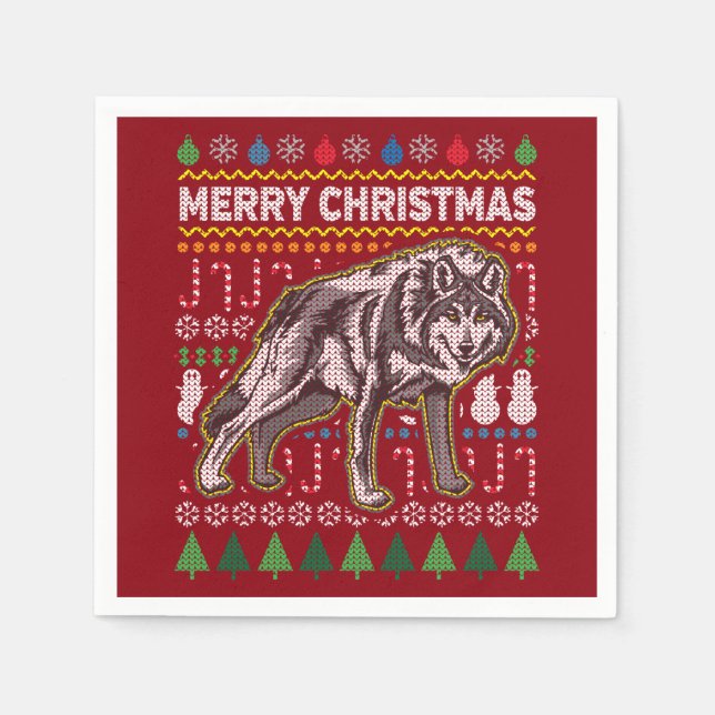 Servilleta De Papel Navidades feos Sweater Wildlife Series (Anverso)