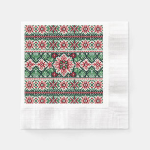 Servilleta De Papel Navidades/Feria de invierno isla roja y verde
