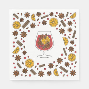 Servilleta De Papel Navidades feriados especias de vino tinto