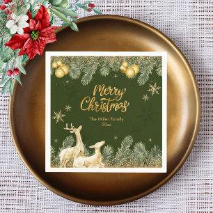 Servilleta De Papel Navidades festejan renos y copos de nieve