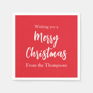 Servilleta De Papel Navidades festejan simple golpe Minimalista rojo
