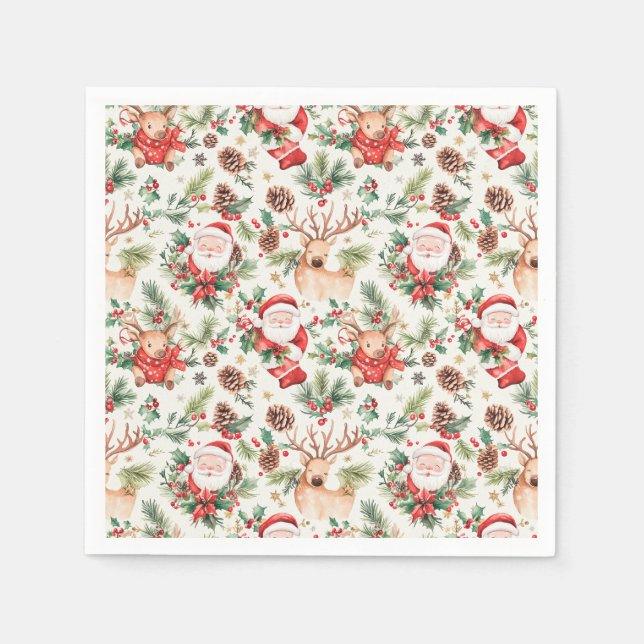 Servilleta De Papel Navidades Festivan Santa Claus (Anverso)