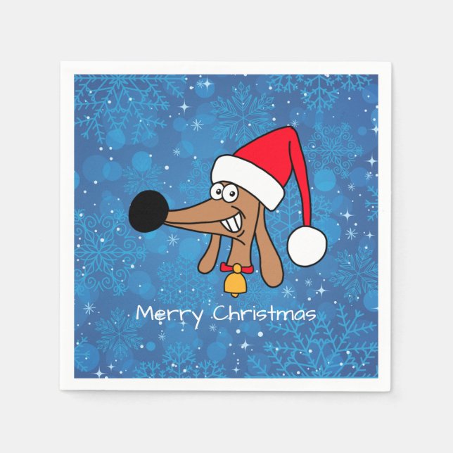 Servilleta De Papel Navidades festivos Perro Dachshund (Anverso)