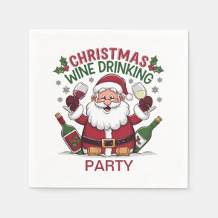 Servilleta De Papel Navidades fiesta de beber vino Santa