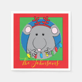 Servilleta De Papel Navidades Fiesta de luces de ratón