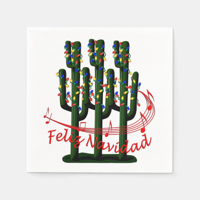 Servilleta De Papel Navidades Fiesta Feliz Navida Fiesta Cóctel (Anverso)