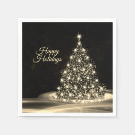 Servilleta De Papel Navidades Fiesta Golden Shiny Tree Black