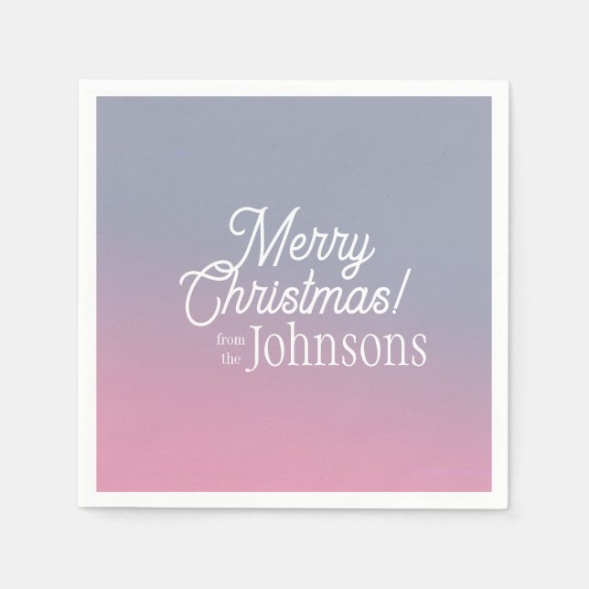 Servilleta De Papel Navidades Fiesta Lilac Pink Ombre (Anverso)