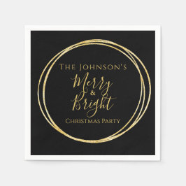Servilleta De Papel Navidades Fiesta Oro Negro