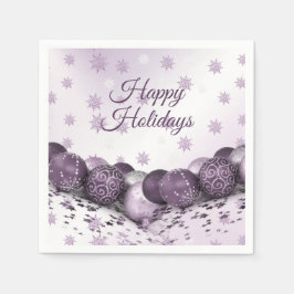Servilleta De Papel Navidades Fiesta Pink Purple Ornamakes Snowflakes