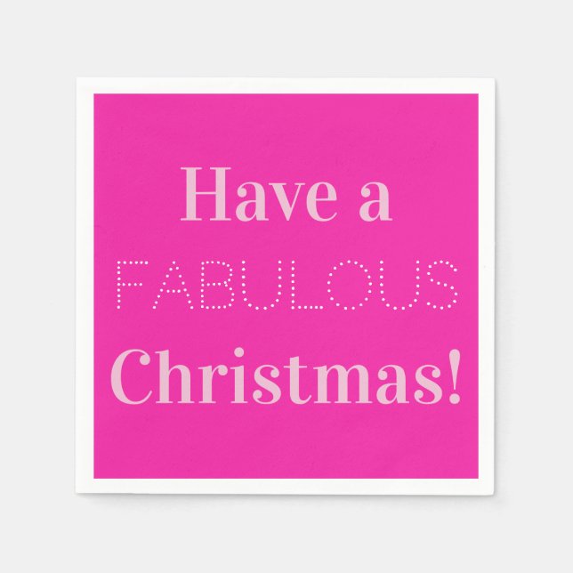 Servilleta De Papel Navidades Fiesta rosado moderno (Anverso)