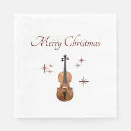 Servilleta De Papel Navidades Fiesta Violín musical Snowflakes